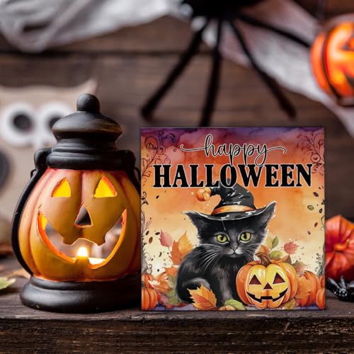 Halloween Decorations Happy Halloween Wooden Sign - Ghosts Spooky Decor - Variation: HALLOWEEN