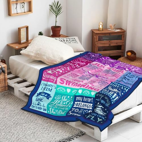 Swimming Gifts Blanket for Swimmers - 80x60 Plush Throw for Team & Kids - Swimming Stuff Variation of THIS listing