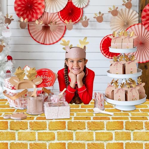 Yellow Brick Tablecloths 4-Pack - Rectangular Party Covers for Halloween, Wizard & Holiday Events