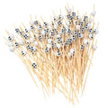 Skull Head Bamboo Cocktail Picks 100PCS Food Skewers for Fruit, Appetizers & Drinks