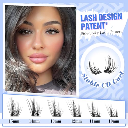 Cat Eye Anime Spiky Cluster Eyelash Extensions - Natural Wispy Lashes 120 Pcs