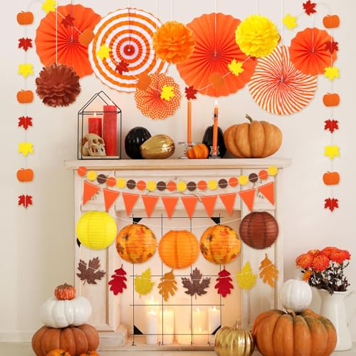 Autumn Fall Party Decorations Set - 18 Pieces for Thanksgiving & Seasonal Events