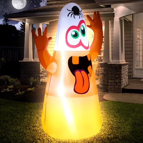 4FT Inflatable Ghost Decoration with LED Lights for Halloween Yard Outdoor Indoor