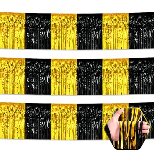 Metallic Fringe Garland Banner - 3 Pack 10 Ft Long Wall Decorations for Party and Wedding