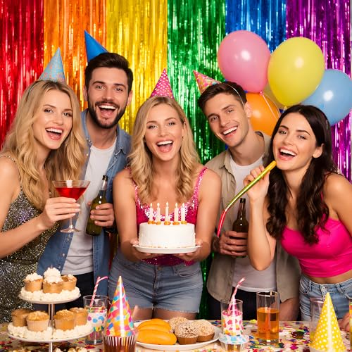 Rainbow Back to School Decorations - Rainbow Streamers Backdrop Banner - Classroom & Party Decor