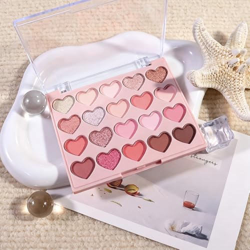 SUAKE Nude Pink Eyeshadow Palette 20 Colors - Matte & Shimmer, Vibrant & Blendable, Variation 01