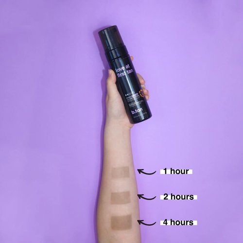 b.tan Violet Self Tanner Kit - Dark Tanning Mousse with Mitt Applicator | 1 Hour Express, Vegan, 6.7 Fl Oz