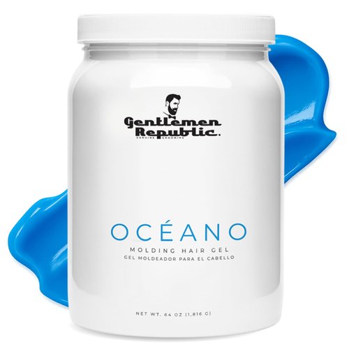 Gentlemen Republic Oceano Men's Hair Gel - Strong Hold & High Shine, 64oz | Alcohol-Free Professional Formula