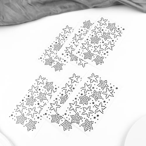 Star Face Gems and Rhinestones Set - 6 Sheets Body & Face Stickers for Makeup & Festivals