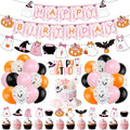Halloween Birthday Decorations Kit with Banners, Balloons & Cake Toppers