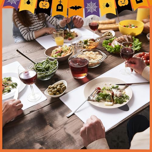 Halloween Ghost Paper Placemats - White Boo Party Table Decor, 100 Pack