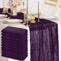 Purple Cheesecloth Table Runner 35" x 10FT - Pack of 10 for Wedding & Party Decor