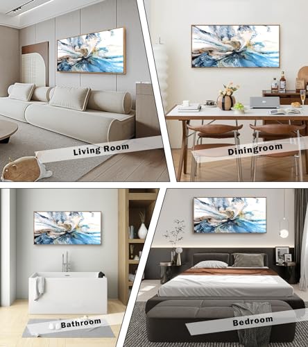 Large Abstract Watercolor Canvas Wall Art - 30x60 Inch Framed Home Decor