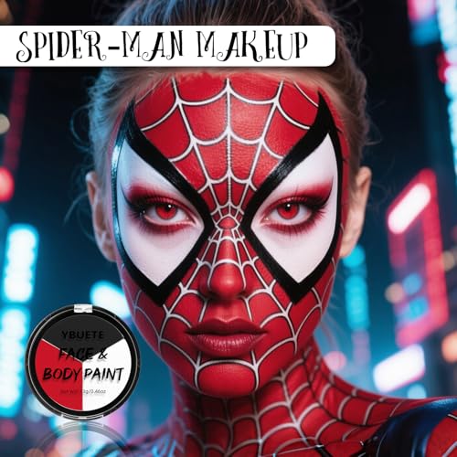 Halloween Body Paint Palette - Black, Red, White Oil-Based Makeup Set for Cosplay & Special Effects