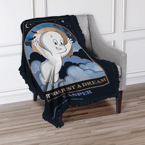 Casper the Ghost Dream World Night Sky Tapestry Throw - Spooky Wall Hanging, Bed & Couch Decor, 48x60 Inches - Variation of Casper the Ghost Dream World Night Sky