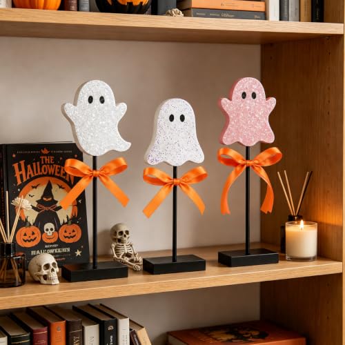 Halloween Ghost Table Decor Set - Indoor Farmhouse Seasonal Halloween Decoration - Variation: Ghost