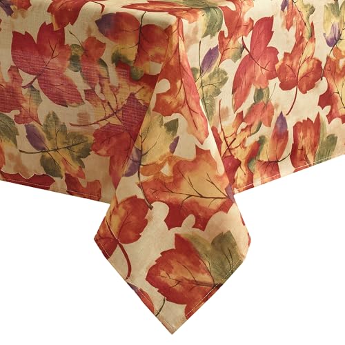 Autumn Harvest Fall Printed Tablecloth 60 x 84 Inches Multicolor