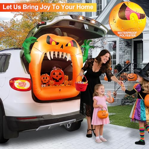 4ft Inflatable Halloween Car Decoration Pumpkin with LED Lights - Multicolor