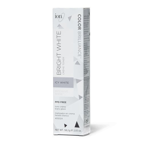 Ion Permanent Brights Creme Toner - Icy White | Vegan & Cruelty-Free | 100% Gray Coverage, 2.05 oz
