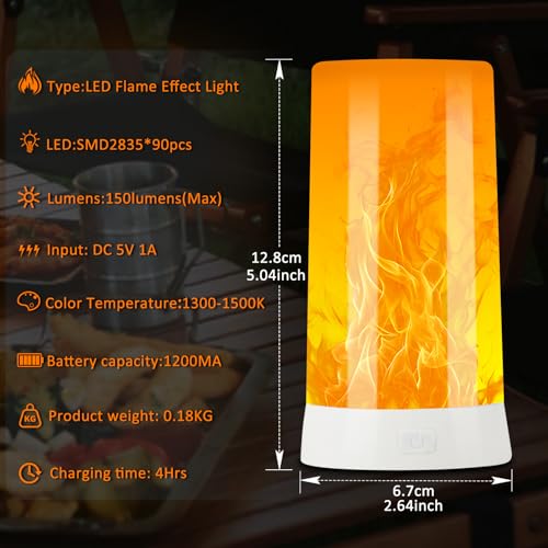 LED Flame Lights with Remote & Timer - Flameless Candles for Indoor & Outdoor Decoration (2 Pack)