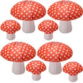 Orange Mushroom Paper Lanterns Set - 8 & 12 Inch Decor for Forest & Fairyland Parties