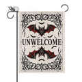 Halloween Bat Garden Flag - Unwelcome Bat Welcome Yard Decor 12x18 Inch