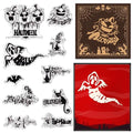 Halloween Clear Stamps for Card Making Ghost Pumpkins Bats & Words - Halloween Words Variation