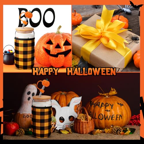 Halloween Ghost Glass Tumbler Set - 16 Oz Pumpkin Ghost Halloween Gift