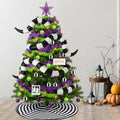 Halloween Tree Decor Skirt - 47 Inch Green Feather Boa & Black-White Sandworm Set