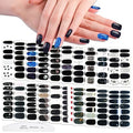 Self-Adhesive Black Nail Wraps Kit 2 - Punk Style Full Stickers for Nails, 20 Sheets, 280 Pieces