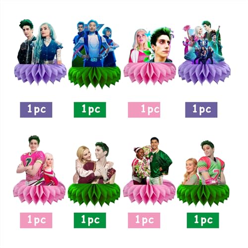 Zombie Honeycomb Centerpieces 8-Pack for Kids Birthday Party Decorations