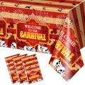 Halloween Circus Clown Plastic Tablecloth - Red, 108x54 Inches, 3 Pack