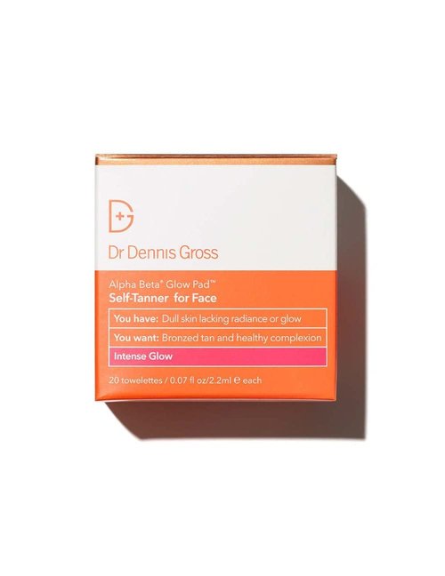 Dr. Dennis Gross Alpha Beta Glow Pad Self Tanner - Intense Radiance for Dull Skin | 20 Towelettes