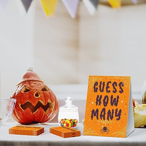 Halloween Guessing Game Set with Sign and Cards - Party Activity and Decoration
