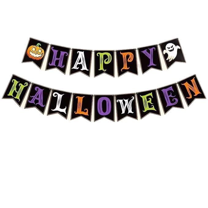 Halloween Banner and Garland for Party Decorations - Spooky & Reusable