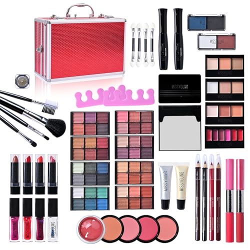 Joyeee Red All-in-One Makeup Kit 106Pcs Women Full Set with Travel Case