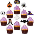 Halloween Cupcake Toppers - 80 Pcs Spooky Haunted House Party Cake Decorations - Variation: Halloween