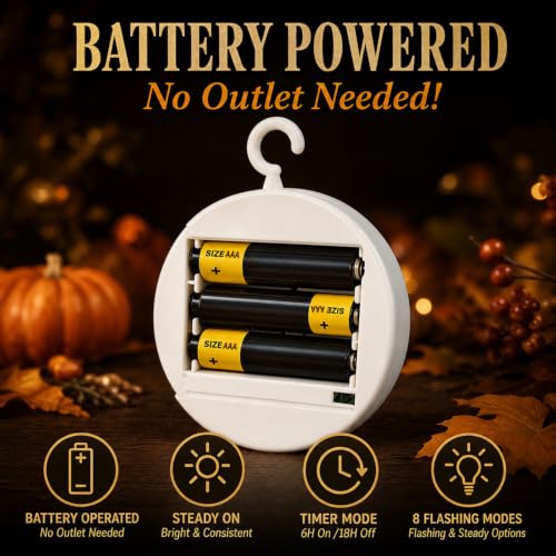 Fall Window Lights with Maple Leaves - Thanksgiving LED Decor Set, 3-Pack