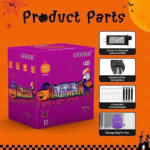 11.5 FT Halloween Inflatable Vampire with Pumpkin & LED Lights for Yard Decor