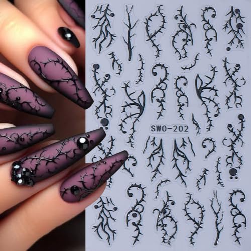 Halloween Ghost Pumpkin Nail Art Stickers 10PCS Self-Adhesive Gothic Halloween Design