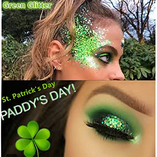 09 Green Body Glitter - St Patrick's Day Holographic Face & Body Makeup