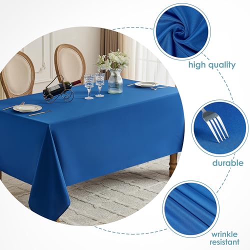 Royal Blue Rectangle Tablecloth 90 x 132 Inch - Pack of 6 for 6ft Tables, Durable Polyester