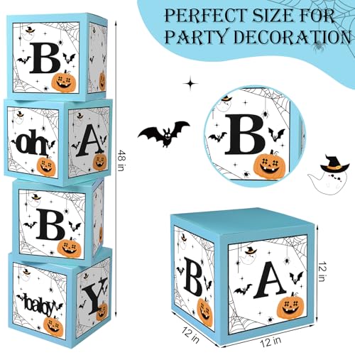 Halloween Baby Shower Decorations Blue Balloon Boxes - A Little Boo Is Almost Due