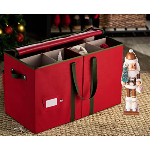 ZOBER Red Nutcracker Storage Containers - Christmas Figurine Organizer for Up to 8 Figurines