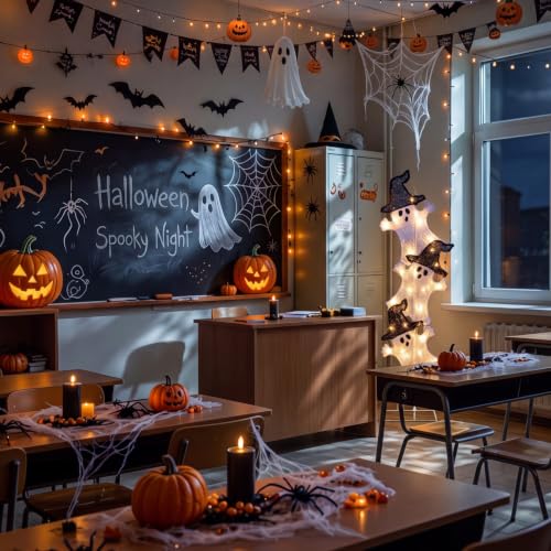 Halloween Ghost Lights 41 Inch Pre-lit Outdoor Decor - Spooky Yard Sign