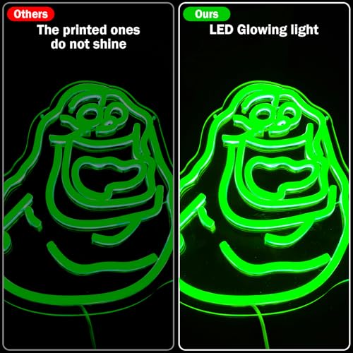 Slimer Neon Sign - Dimmable Green Ghost Wall Decor for Bedroom & Party