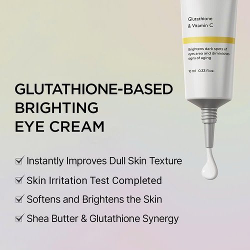 Genabelle Glutamin-C Luminous Eye Cream - Illuminating Formula with Glutathione & Vitamin C - Reduces Puffiness & Fine Lines - 0.33 fl oz