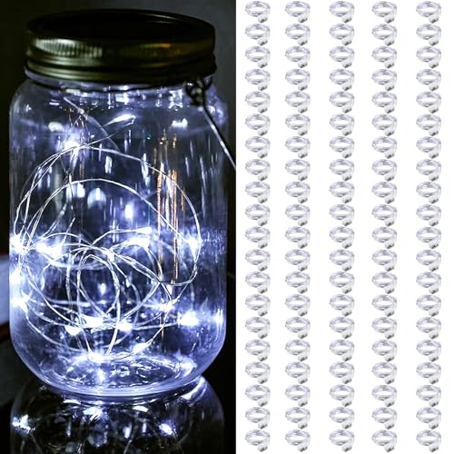 White Fairy String Lights - 100 Pack Mini Battery Operated LED Twinkle Lights - Cold White Variation