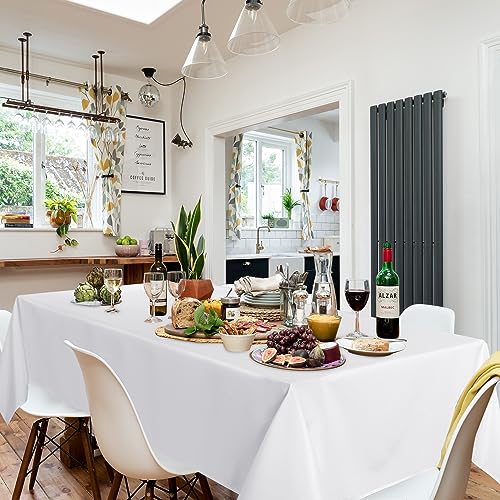 White Rectangle Tablecloth 60x84 Inch - Pack of 4 - Perfect for 4ft Tables - Variation: White / 4PCS 60x84 Inch Rectangle