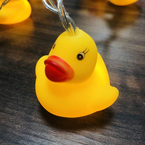 USB Operated LED Duck String Lights - 1.65M, Yellow Ducks for Bedroom & Party Decor - 10 LEDs